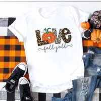 Women's T-shirt Short Sleeve T-shirts Printing Fashion Pumpkin Letter Leopard main image 2