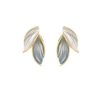 Korean Blue White Leaf Earrings Wholesale Nihaowholesale main image 5
