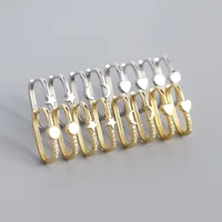 925 Sterling Silver Gem Geometric Earrings main image 5
