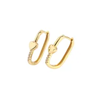 925 Sterling Silver Gem Geometric Earrings main image 1
