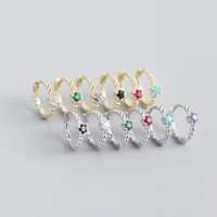 S925 Sterling Silver Round Beads Diamonds Ear Buckle Wholesale Nihaowholesale main image 5