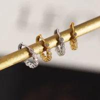 925 Sterling Silver Gem Geometric Earrings main image 4