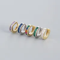 S925 Sterling Silver Geometric Square Color Zirconium Earrings Wholesale Nihaowholesale main image 4