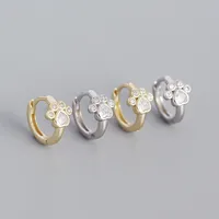 S925 Silver Pet Cat Footprints Zircon Ear Buckle Wholesale Nihaowholesale main image 4