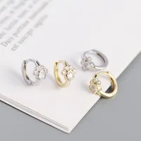 S925 Silver Pet Cat Footprints Zircon Ear Buckle Wholesale Nihaowholesale main image 3