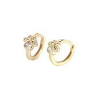 S925 Silver Pet Cat Footprints Zircon Ear Buckle Wholesale Nihaowholesale main image 1