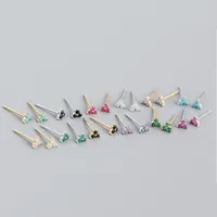 S925 Sterling Silver Geometric Clover Diamonds Earrings Wholesale Nihaowholesale main image 5