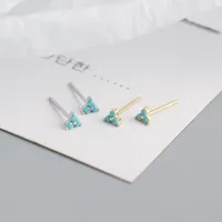 S925 Sterling Silver Geometric Clover Diamonds Earrings Wholesale Nihaowholesale main image 3