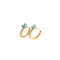 925 Sterling Silver Gem Flower Earrings main image 4
