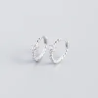 S925 Sterling Silver Round Beads Diamonds Ear Buckle Wholesale Nihaowholesale sku image 1