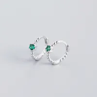 S925 Sterling Silver Round Beads Diamonds Ear Buckle Wholesale Nihaowholesale sku image 3