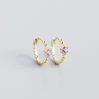 S925 Sterling Silver Round Beads Diamonds Ear Buckle Wholesale Nihaowholesale sku image 6