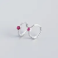 S925 Sterling Silver Round Beads Diamonds Ear Buckle Wholesale Nihaowholesale sku image 7