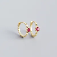 S925 Sterling Silver Round Beads Diamonds Ear Buckle Wholesale Nihaowholesale sku image 8