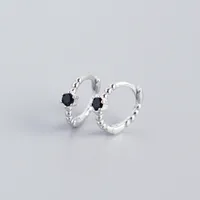 S925 Sterling Silver Round Beads Diamonds Ear Buckle Wholesale Nihaowholesale sku image 9
