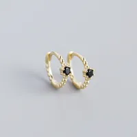 S925 Sterling Silver Round Beads Diamonds Ear Buckle Wholesale Nihaowholesale sku image 10