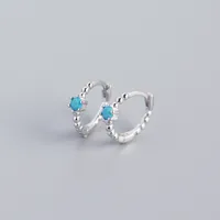 S925 Sterling Silver Round Beads Diamonds Ear Buckle Wholesale Nihaowholesale sku image 11