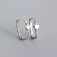 925 Sterling Silver Gem Geometric Earrings sku image 1