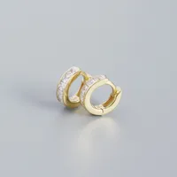 S925 Sterling Silver Geometric Square Color Zirconium Earrings Wholesale Nihaowholesale sku image 9