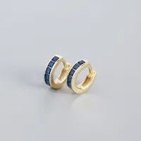 S925 Sterling Silver Geometric Square Color Zirconium Earrings Wholesale Nihaowholesale sku image 10