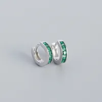 S925 Sterling Silver Geometric Square Color Zirconium Earrings Wholesale Nihaowholesale sku image 4
