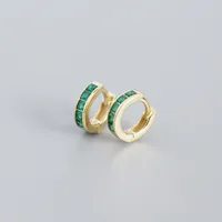 S925 Sterling Silver Geometric Square Color Zirconium Earrings Wholesale Nihaowholesale sku image 5