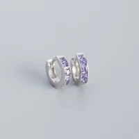 S925 Sterling Silver Geometric Square Color Zirconium Earrings Wholesale Nihaowholesale sku image 6
