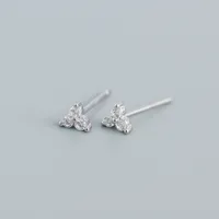 S925 Sterling Silver Geometric Clover Diamonds Earrings Wholesale Nihaowholesale sku image 1