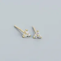 S925 Sterling Silver Geometric Clover Diamonds Earrings Wholesale Nihaowholesale sku image 2