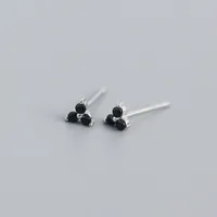 S925 Sterling Silver Geometric Clover Diamonds Earrings Wholesale Nihaowholesale sku image 3