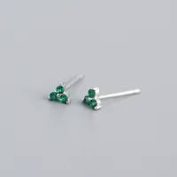 S925 Sterling Silver Geometric Clover Diamonds Earrings Wholesale Nihaowholesale sku image 5