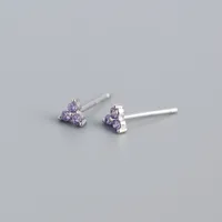 S925 Sterling Silver Geometric Clover Diamonds Earrings Wholesale Nihaowholesale sku image 7
