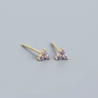 S925 Sterling Silver Geometric Clover Diamonds Earrings Wholesale Nihaowholesale sku image 8