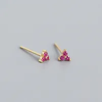 S925 Sterling Silver Geometric Clover Diamonds Earrings Wholesale Nihaowholesale sku image 10