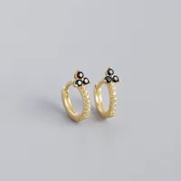 925 Sterling Silver Gem Flower Earrings sku image 7