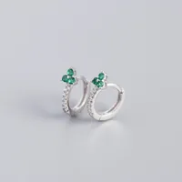 925 Sterling Silver Gem Flower Earrings sku image 3