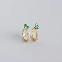 925 Sterling Silver Gem Flower Earrings sku image 4