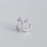 925 Sterling Silver Gem Flower Earrings sku image 8
