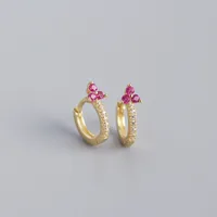 925 Sterling Silver Gem Flower Earrings sku image 11