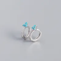 925 Sterling Silver Gem Flower Earrings sku image 12