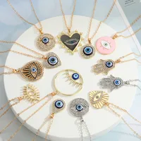 Turkey Blue Eye Pendant Alloy Diamond Necklace Wholesale Nihaowholesale main image 1