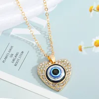 Turkey Blue Eye Pendant Alloy Diamond Necklace Wholesale Nihaowholesale main image 4