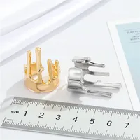 New Two-color Crown Irregular Opening Adjustable Ring Wholesale Nihaowholesale main image 2