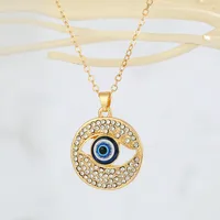Turkey Blue Eye Pendant Alloy Diamond Necklace Wholesale Nihaowholesale sku image 8