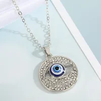 Turkey Blue Eye Pendant Alloy Diamond Necklace Wholesale Nihaowholesale sku image 9