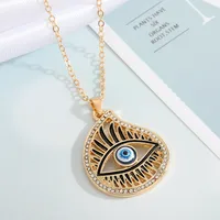 Turkey Blue Eye Pendant Alloy Diamond Necklace Wholesale Nihaowholesale sku image 13