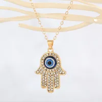 Turkey Blue Eye Pendant Alloy Diamond Necklace Wholesale Nihaowholesale sku image 10