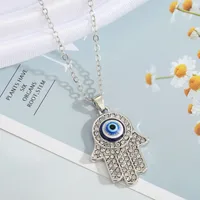 Turkey Blue Eye Pendant Alloy Diamond Necklace Wholesale Nihaowholesale sku image 11