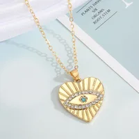 Turkey Blue Eye Pendant Alloy Diamond Necklace Wholesale Nihaowholesale sku image 5