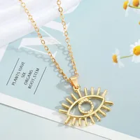 Turkey Blue Eye Pendant Alloy Diamond Necklace Wholesale Nihaowholesale sku image 2